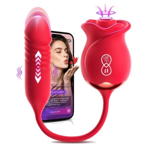 MOOLIGIRL Rose Toy Thrusting Dildo Vibrator
