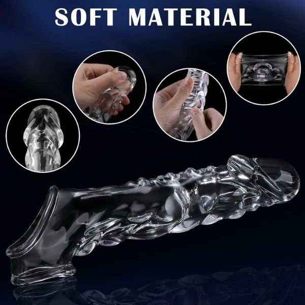 Reusable Penis Sleeve with Vibrator Penis Ring