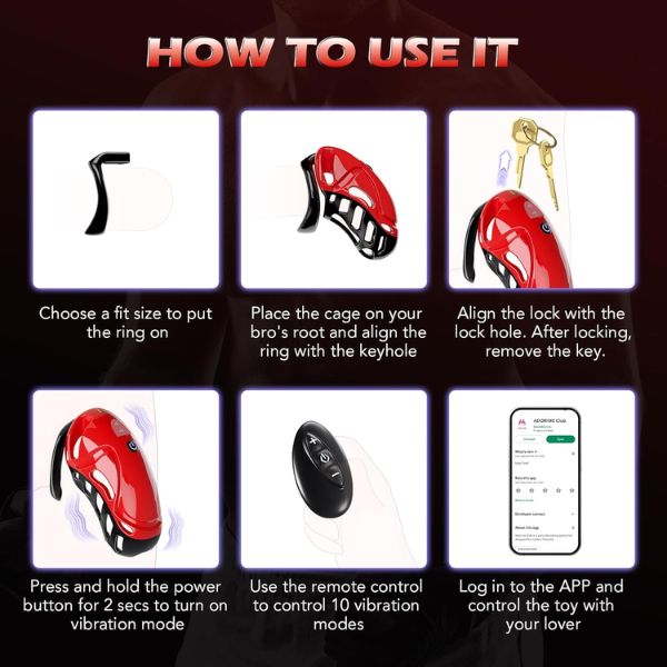 Sex Toy Vibrating Chastity Cage
