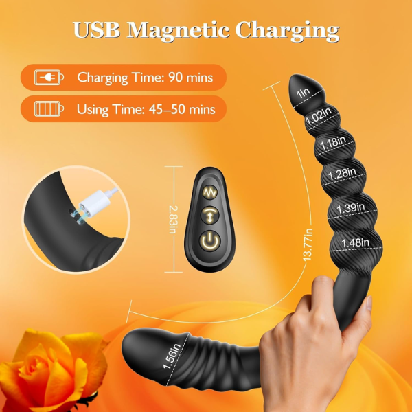 Thrusting Dildo Vibrator Anal Beads