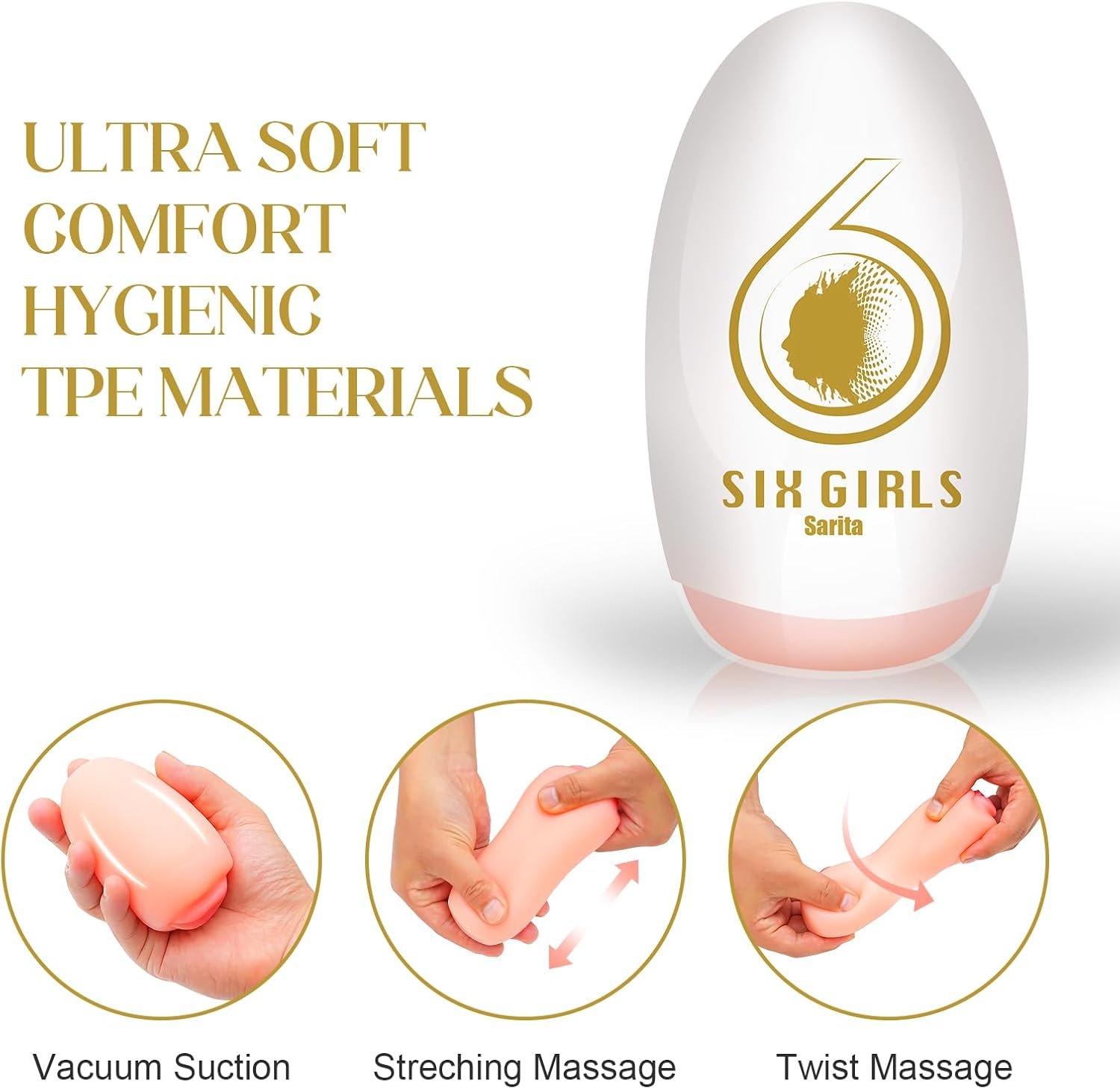 Portable Pocket Pussy Stroker with 3D