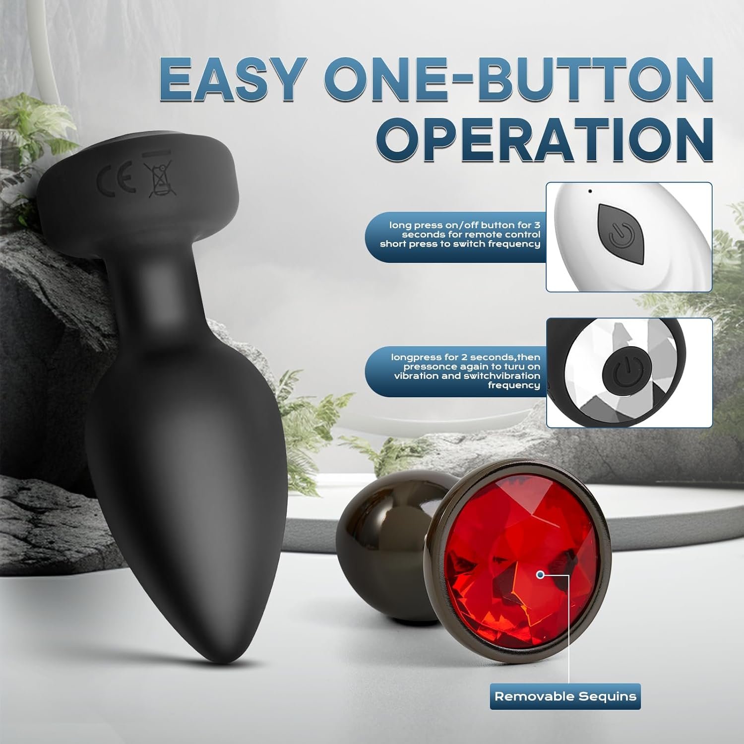 2Pcs Butt Plug Wireless Remote Control