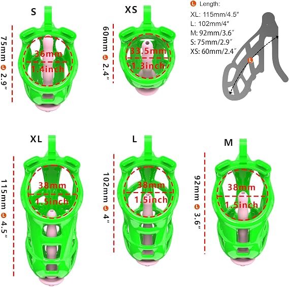 Green Cobra Male Chastity Device Cock Cage