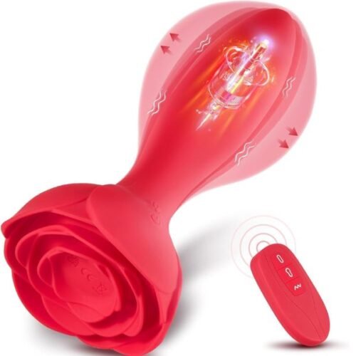 Rose Vibrating Butt Plug Anal Sex Toys