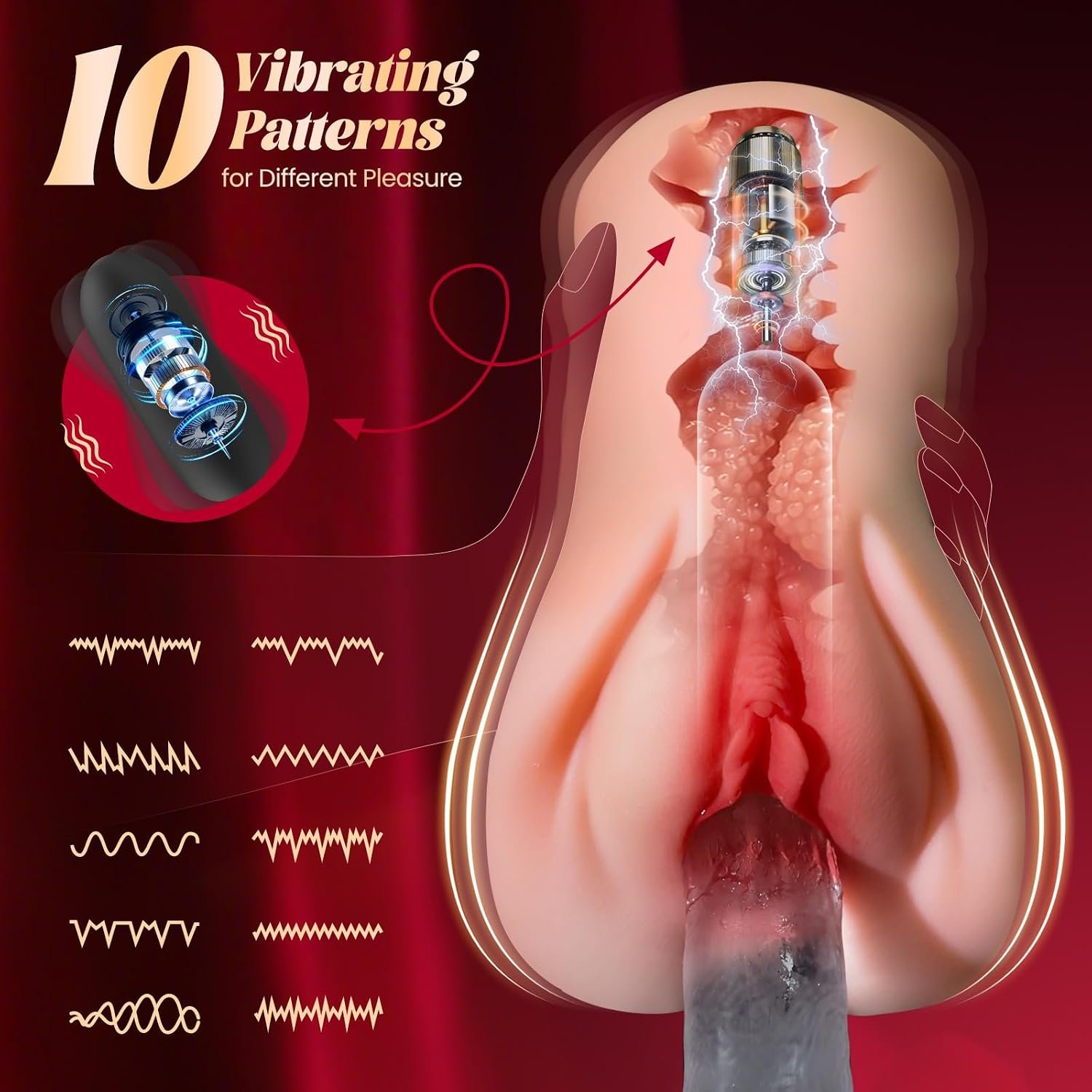 Vibrating Pocket Pussy Male Masturbator Sex