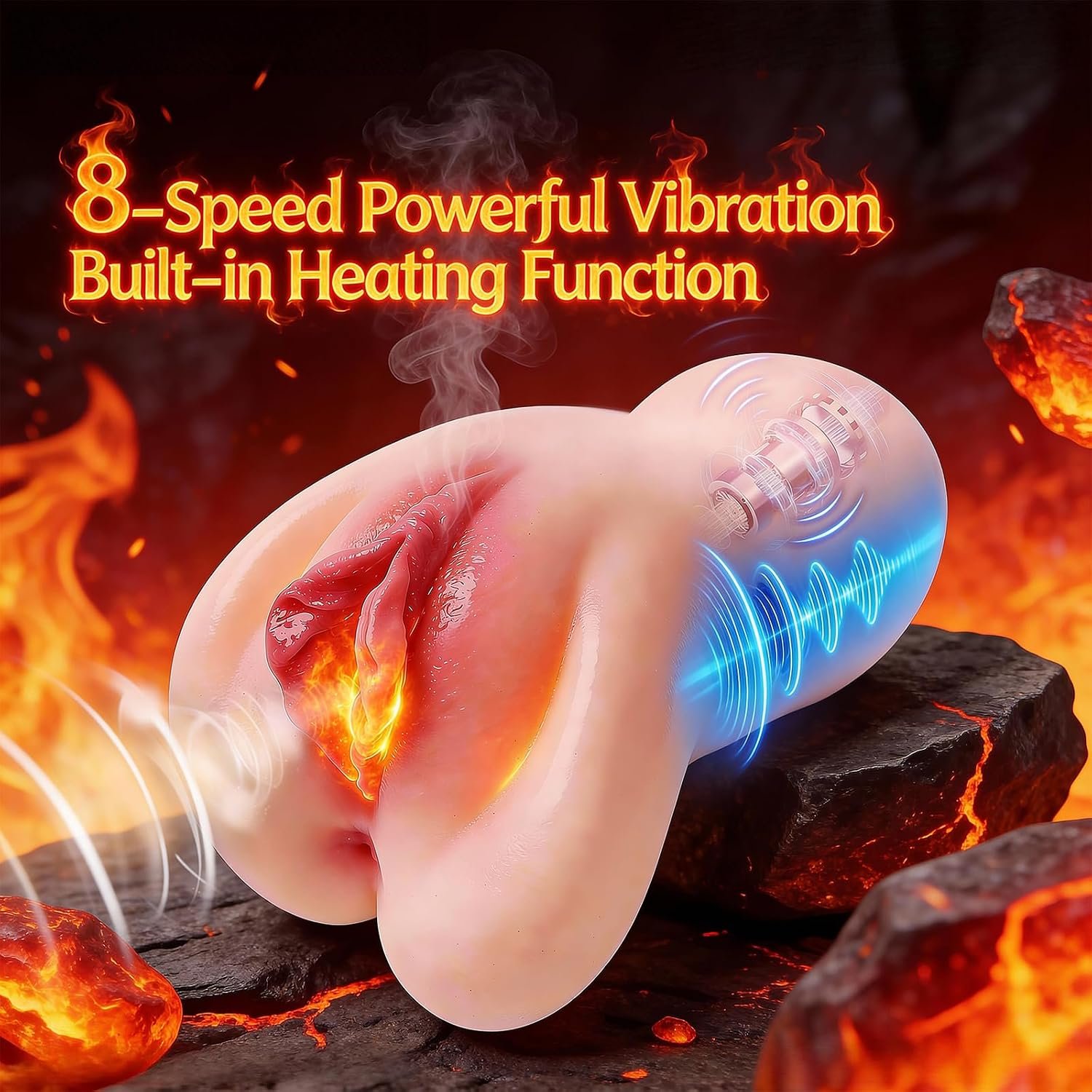 8 Speed Vibrating Heated Pocket Pussy