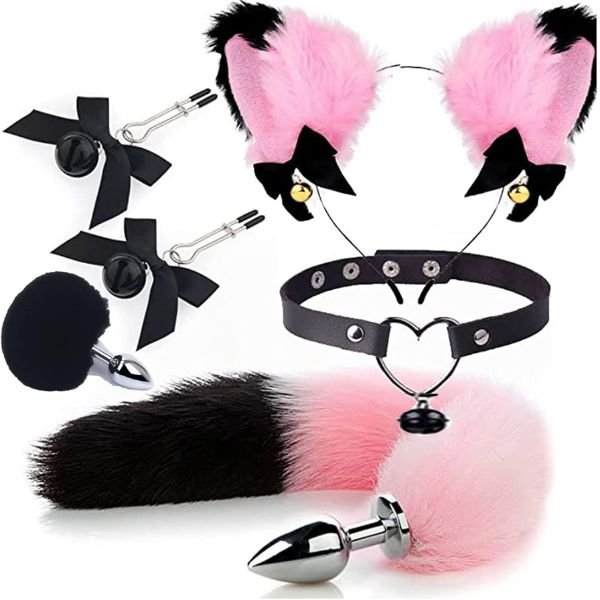 6Pcs Set Sex Fox Tail Anales Plug