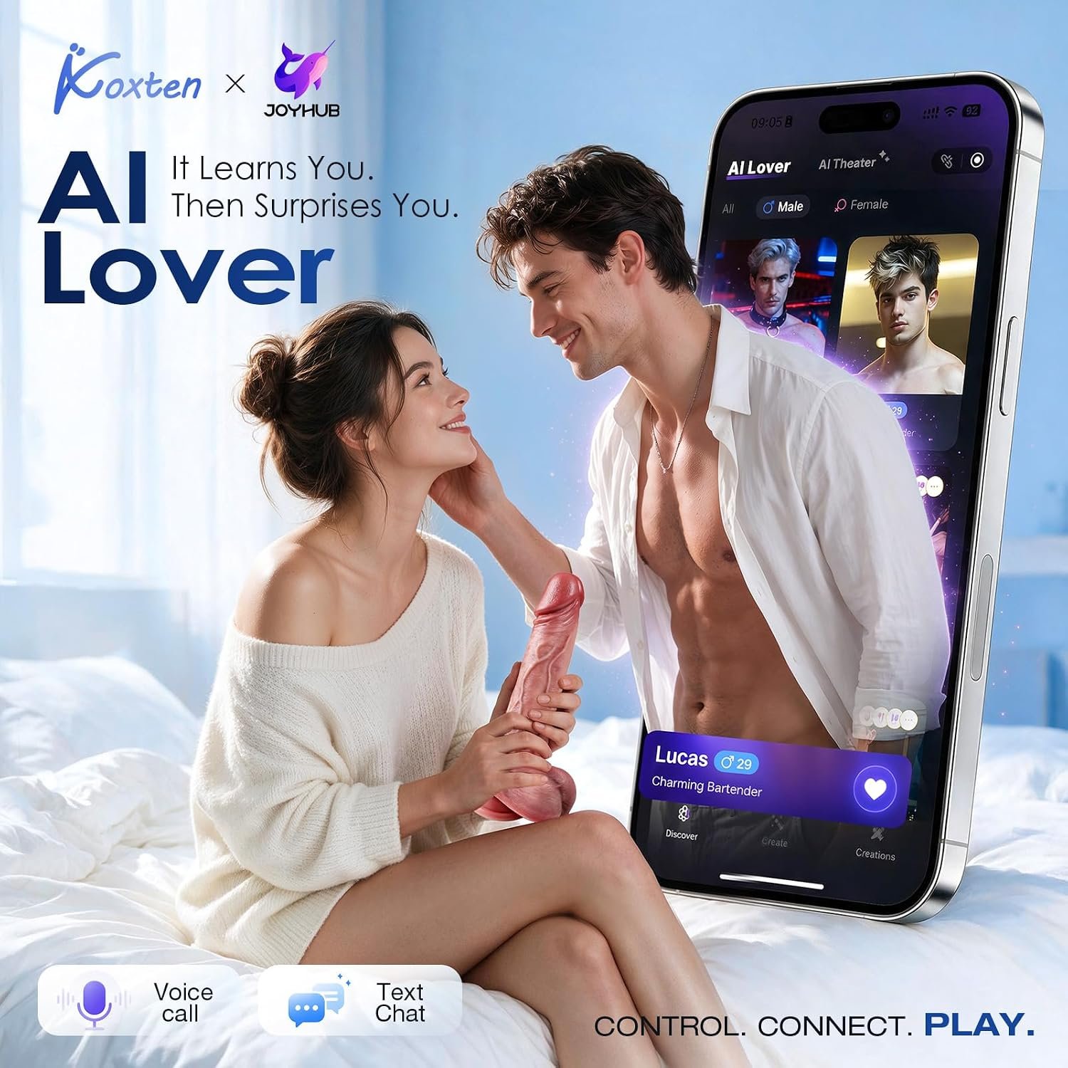 πππ 9'' Thrusting Dildo APP Faster