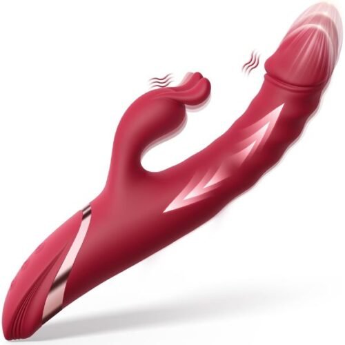 Silicone Red G Spot Thrusting Vibrator